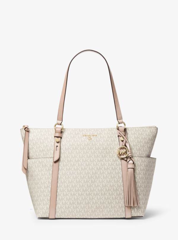 Damske Prenosná Taška Michael Kors Sullivan Large Logo Top-Zip Ruzove - Kabelky Michael Kors Sleva | DHOMV-2576